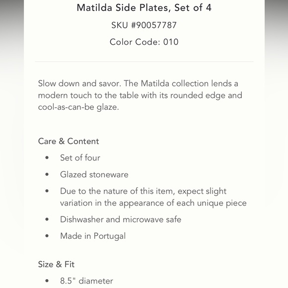 Matilda Side Plates set of 4 - Picture 12 of 14